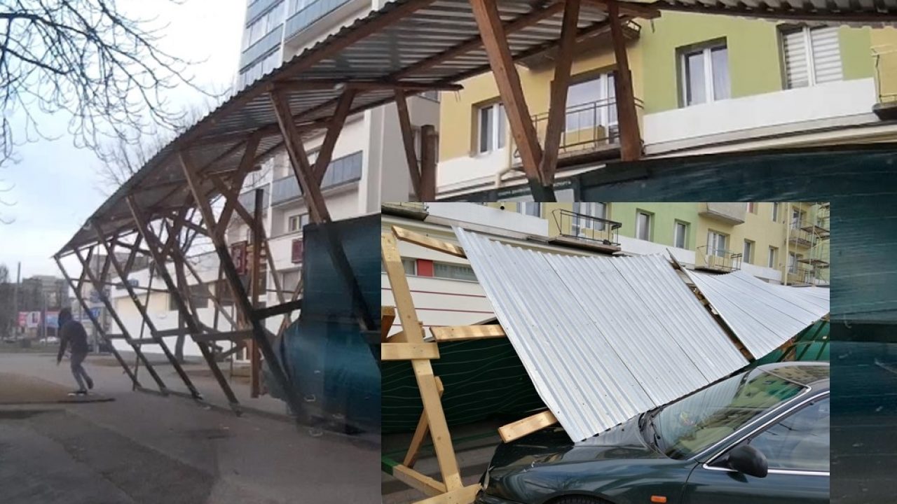 В Гродно на машину упал строительный забор. Владелец обратился в прокуратуру