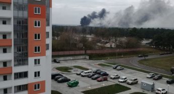 На территории воинской части на Фолюше случился пожар. Взрывы были слышны издалека