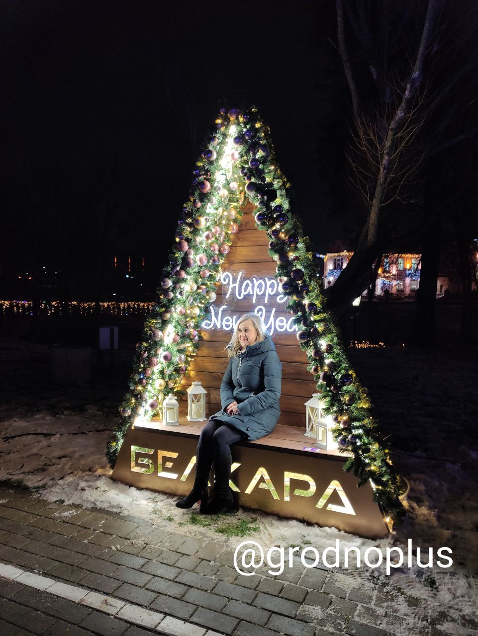 В парке Жилибера зажгли аллею елок от предприятий. Как они выглядят в этом  году?