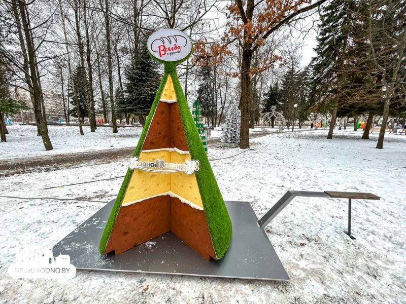 В Гродно открыли аллею из полусотни "дизайнерских" елок: фото