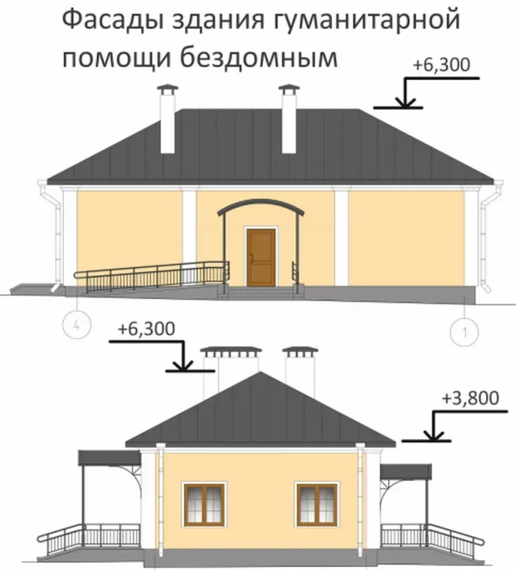 Праект дома для дапамогі бяздомным храмавага комплексу на Магістральнай.