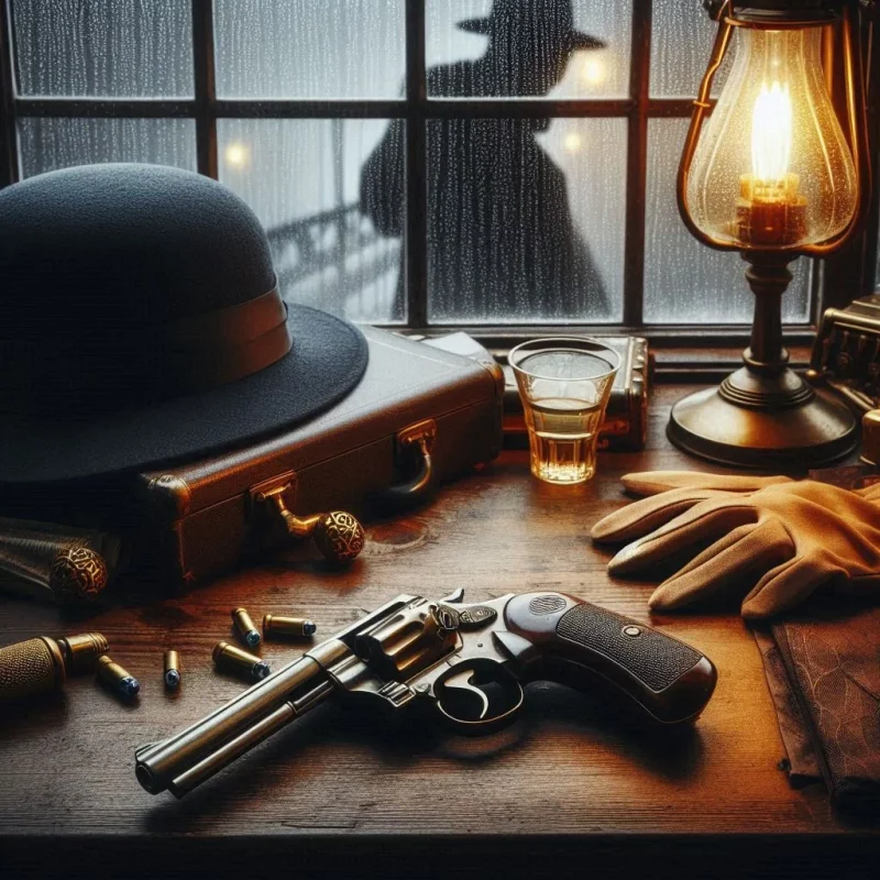 52 жертвы: история Станислава и Янины Збоньских – серийных убийц, которые любили Гродно Збоньские — серийные убийцы из Гродно. Иллюстрация револьвера на столе в стиле 1920-х годов.