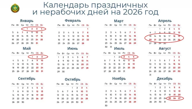 Доўгія выхадныя і пераносы: як будзем адпачываць у снежні і студзені?